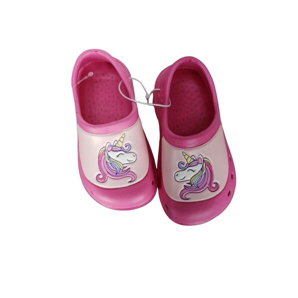 SWIGGLES Little Girl's Unicorn Pink Clog Shoes Slip On size 5/6